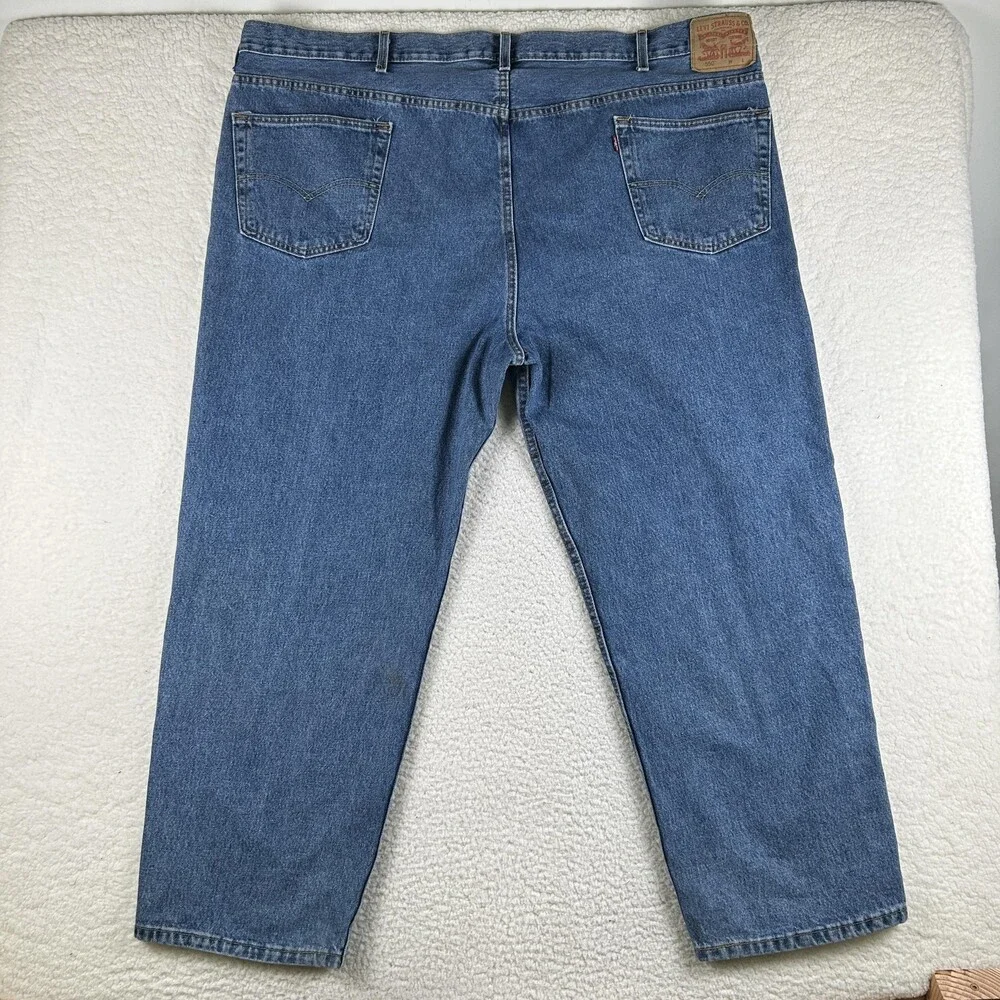 Levis 550 Jeans Mens 50x30 Medium Wash Blue Denim Relaxed Tapered Zip Fly